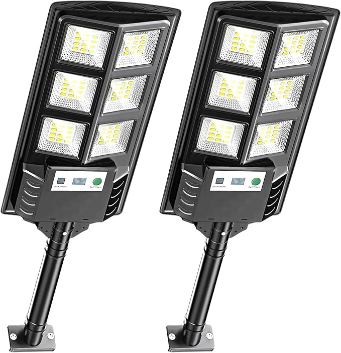 Solar Lights Outdoor Waterproof LED Solar Powered Security Flood LightMotion Sensor Solar Street Light with Remote Control for GarageYardParking Lot etc (2 Pack)