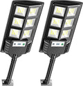 Solar Lights Outdoor Waterproof LED Solar Powered Security Flood LightMotion Sensor Solar Street Light with Remote Control for GarageYardParking Lot etc (2 Pack)