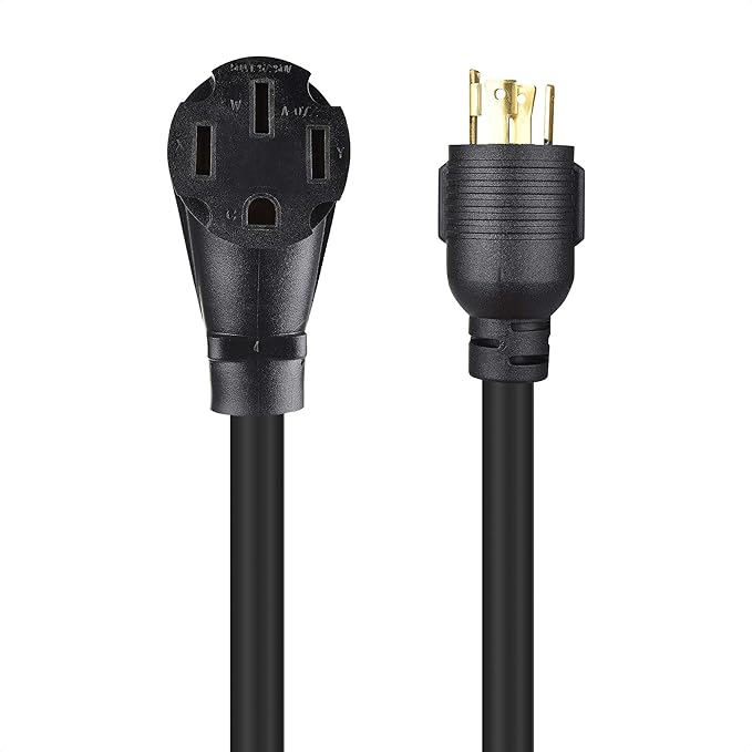 Cable Matters 4 Prong 50 AMP to 30 AMP Generator Adapter (30A to 50A RV Adapter Generator Cord) - 1.5 Feet (NEMA L14-30P to 14-50R)