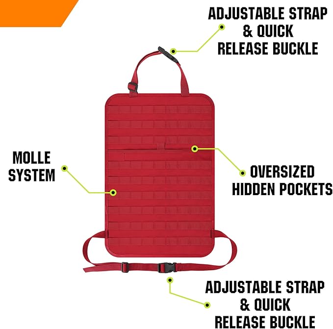 IronSeals Car Seat Back Organizer Tactical Molle Panel Sag Proof &amp Multi-Purpose Tactical Molle Pouch Waist Bag for Mobile Phone Belt Pouch Holster