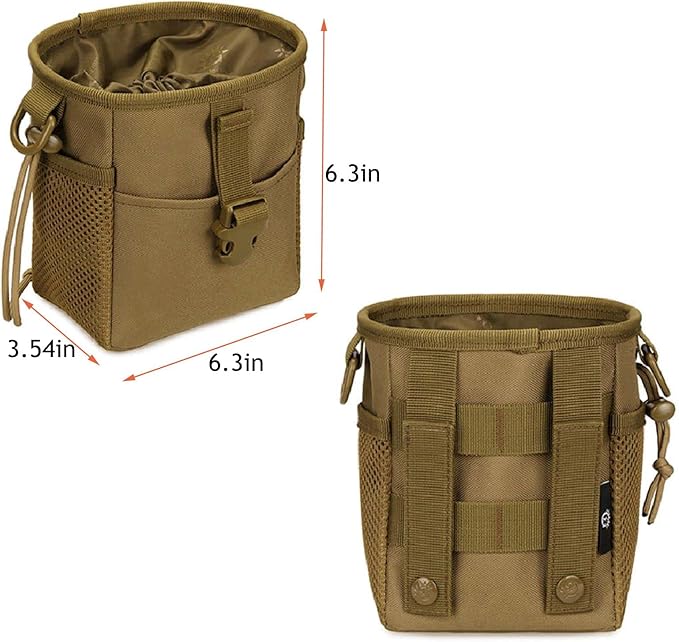 Tactical Slingshot Balls Pouch Molle Drawstring Small Dump Pouch Military Storage Case Holster Utility Belt Fanny Hip Holster Bag Gadget Gear Pack Tool Pocket