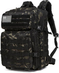 50L Sturdy Waterproof Fishing Hunting Bag Outdoor Military Tactical Sports Fitness Camping Hiking GYM Bag Backpacks (Camo black)