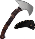 AncientSmithy Tactical Tomahawk Axe Handmade Camping Outdoor Hatchet Full Tang with Leather Sheath