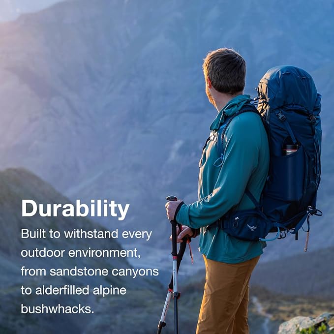 Osprey Kestrel 48L Men's Backpacking Backpack - Hiking &amp Camping Bag with Waterproof Raincover Olive Tan Large/X-Large