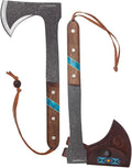 Condor Tool &amp Knife Blue River Tomahawk - Premium Tactical Tomahawk with 1095 High-Carbon Steel Blade - Ergonomic Walnut Handle with Turquoise Stone Inlay - Ideal for Bushcraft Camping &amp Surv