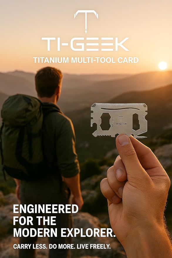 17 IN 1 Titanium Credit Card Multitool Wallet Multitool Card Tool EDC Pocket Tool for Quick Repair Gifts for Husband Father
