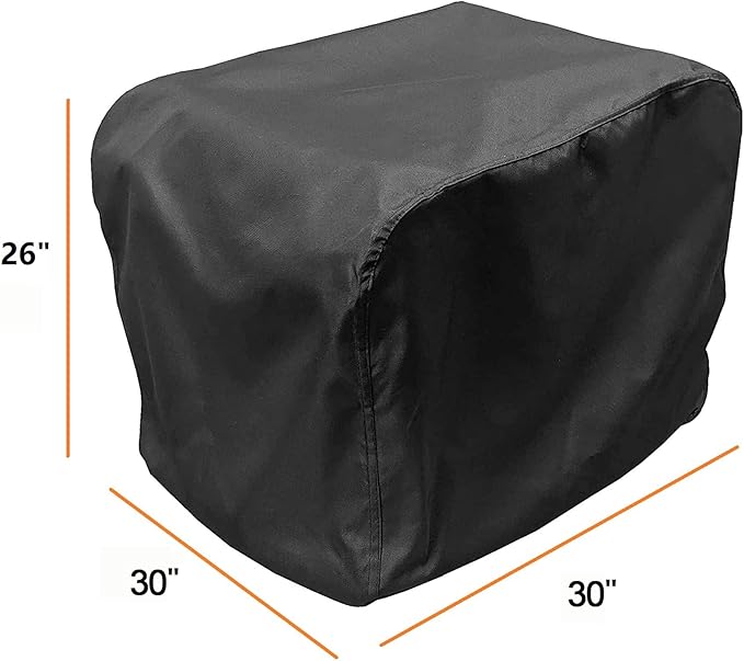 Generator Cover Waterproof Heavy Duty Thicken 600D Polyester with Elastic Drawstring Weather/UV Resistant Generator Cover for Universal Portable Generators 6000-11000 Watt (30''L x 30''W x 26''H)