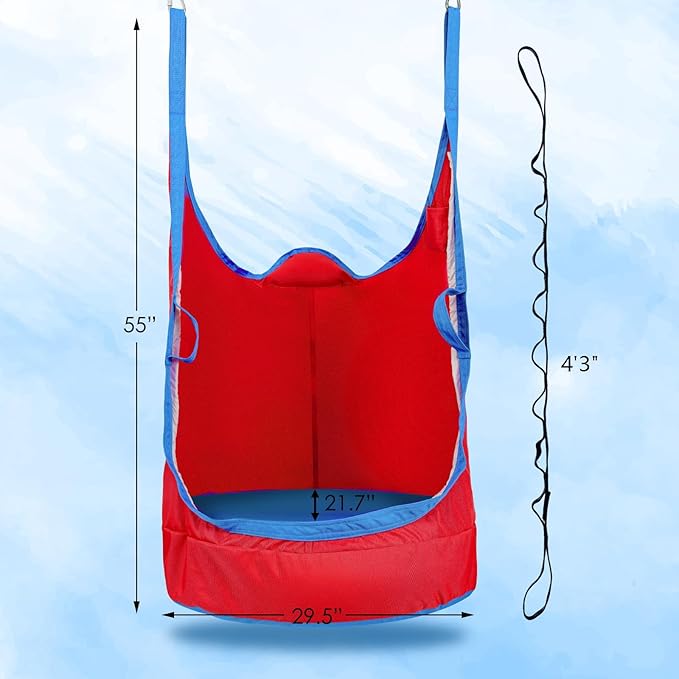 Upgraded Kids Pod Swing ChairChild Hanging Hammock Chair900D Oxford Cloth Pod Swing Seat for Indoor and Outdoor with All Accessories