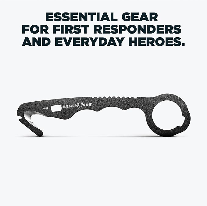 Benchmade - Hook Safety Cutter and O2 Wrench for Rescue and Tactical Use with Black 440C Handle (8 BLKWMED)