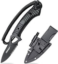 TONIFE Explorer Fixed Blade Knife with Sheath 8Cr14moV Multifunctional Survival Knife Blade with Fiberglass Reinforced Nylon Handle for Outdoor EDC Knife