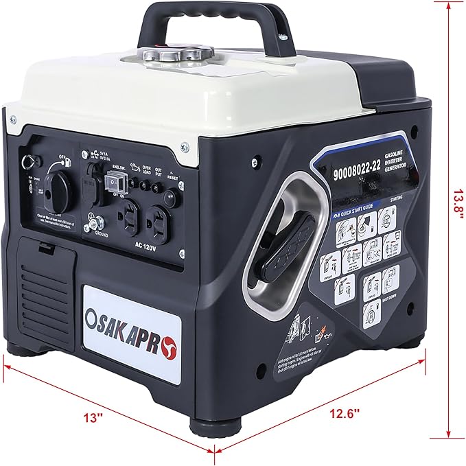 Portable Inverter Generator 1200W Ultra-Quiet Gas Engine Epa Compliant Eco-Mode Feature Ultra Lightweight For Backup Home Use &amp Camping
