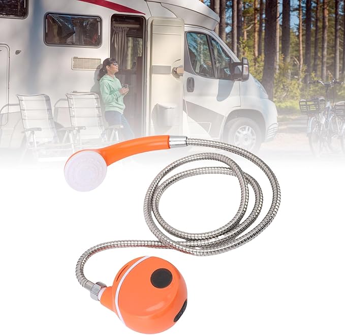 Fafeicy Portable Camping Shower Rechargeable 2200mAh Battery Shower Pump System with 1.8m Hose for Outdoor Travel Car Washing Pet Bath