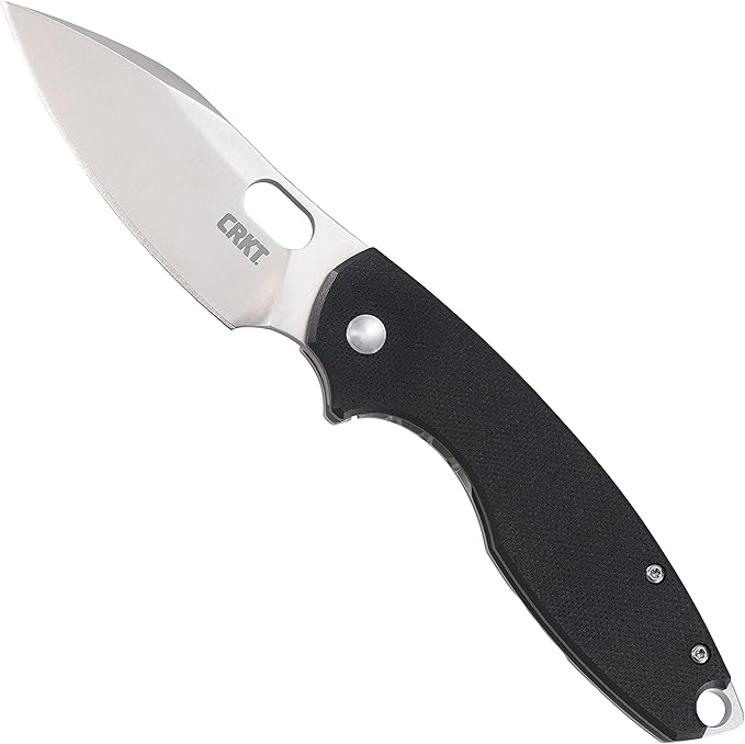 CRKT Pilar III Everyday Carry EDC Pocket Folding Knife with Frame Lock: Stainless Steel Plain Edge Blade G10 Handle Pocket Clip 5317