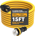 15FT NEMA L14-30P to SS2-50R RV Marine Power Generator Adapter Cord 30A 4 Prong Locking Generator L14-30P Male to 50A Marine Shore Power SS2-50R Female with Locking Ring 125V/250V