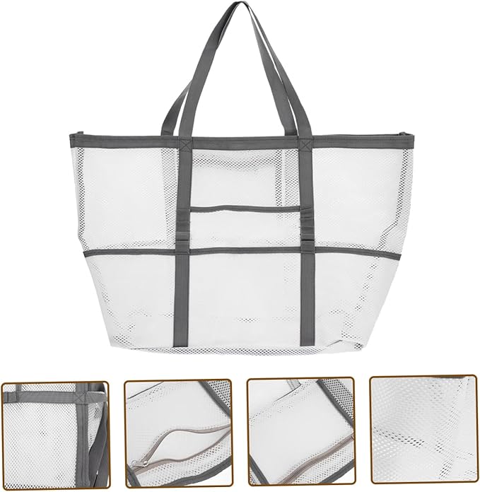DOITOOL 2pcs Beach Bag Handbags Outdoor Toy Sand Toys Portable Mesh Shower Bag Travel Supplies High Capacity