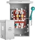 VEVOR 100A Manual Transfer Switch Generator Transfer Switch for Home 24000W Double-Throw Safety Switch NEMA 3R Outdoor/Indoor ETL Certified