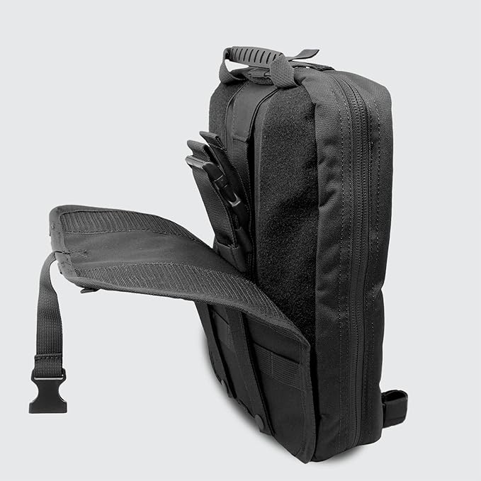 MediTac Large Hawk Type Tactical Trauma Bag Feat. Hook-and-loop Fastener Bag Backpack MOLLE Bag Rucksack Pack - Black