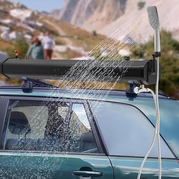 Solar Water Tank for Camping Shower Portable Camping Showerhead Handheld with Storage Bag Roof Rack Shower for Hiking Car wash Pet Cleaning Beach Vacations20L/5.28gal