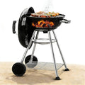 BEAU JARDIN Charcoal Grill 18 Inch for Outdoor Cooking BBQ Barbecue Coal Kettle Bowl Grill Portable Heavy Duty Round with Wheels Grilling for Tailgating Patio Backyard Camping Black