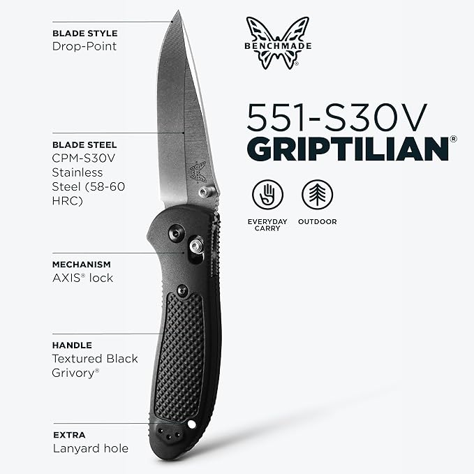 Benchmade - Griptilian Knife Plain Edge Nylon Handle