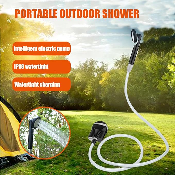 Portable Outdoor Shower with Smart Electric Pump Detachable Battery for Camping Beach Pet Plant Car Wash