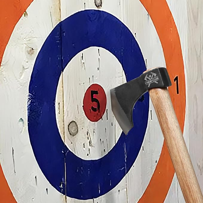 Throwing Axe 18.9 Throwing Axes and Tomahawks with 1065 High Carbon Steel &amp Hickory Wooden Handle Perfect for Axe Throwingg Game Competition and Recreation Gift for Men