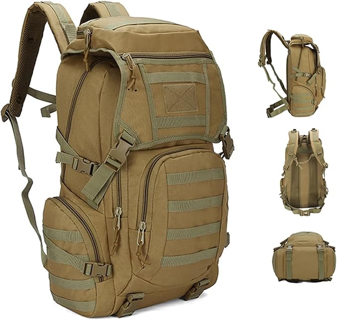 Tactical Backpack Survival Bag HuntingCompatible For Men Outdoor Travel Hiking Rucksack Camping Trekking(Green)