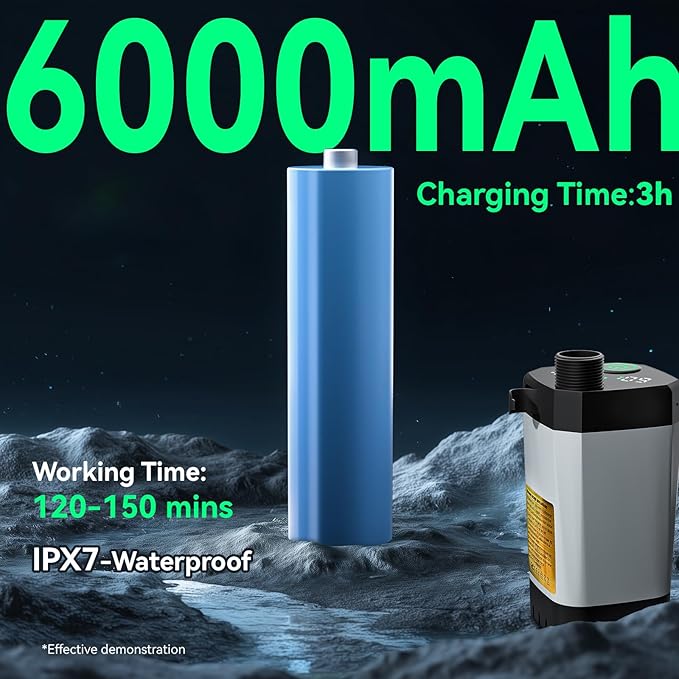 Portable Shower for Camping 6000mAh Rechargeable Camping Shower Pump with Power &amp Temperature Display Shower Head and Bidet SprayerOutdoor Shower Pump for Hiking Travel Pet