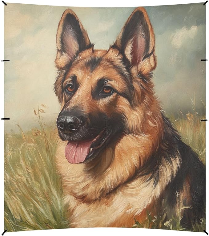 ALAZA German Shepherd Dog on Grass Beach Tent Sun Shelter Portable Canopy Sunshade for Outdoor Camping Picnics Backyard Fun 10x9 ft