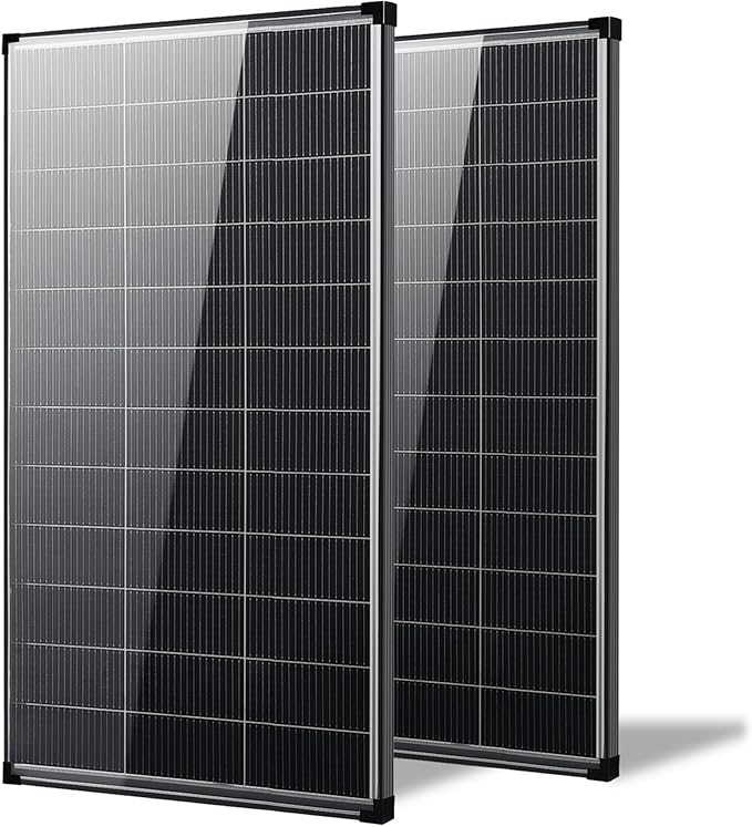 400w solar panel2pcs 200 Watt Solar Panel12V 18BB N-Type A+ Monocrystalline Cell 25% High Efficiency Bifacial Solar Panels for Rooftop RV Farm Trailer Marine Home Off-Grid System(200W*2PCS Bifacial)