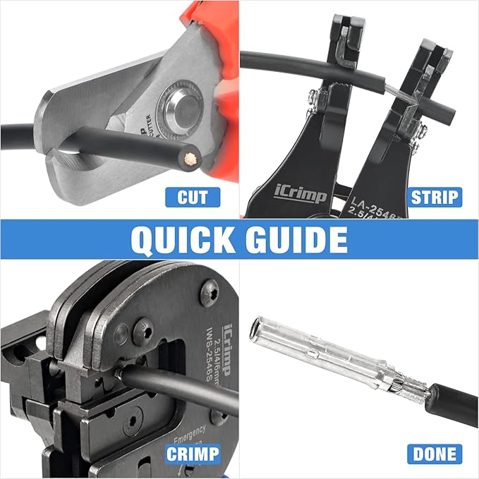 iCrimp Solar Crimping Tool Kit for Solar Panel Installation All in One Solar Tool Set with Solar Crimper Wire Cutter Wire Stripper and Solar Connector Spanners