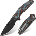 FINTISO Pocket Knife 3.26 Premium 14C28N Titanium Blade Colorful G10 Handle with Fire Starter Function Folding Knife with Pocket Clip for Men Women EDC Knife for Outdoor Camping Hunting Hiking