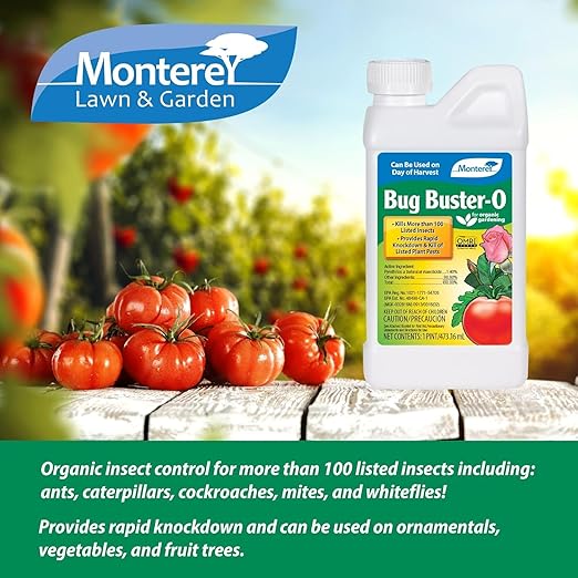Monterey Bug Buster-O Organic Insecticide for use on Garden Plants 1 Pint
