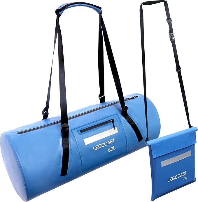 Waterproof Duffel Bag IPX8 Waterproof Performance Dry Bag Airtight Zipper Closure Waterproof bag with diving function80L large capacity Large