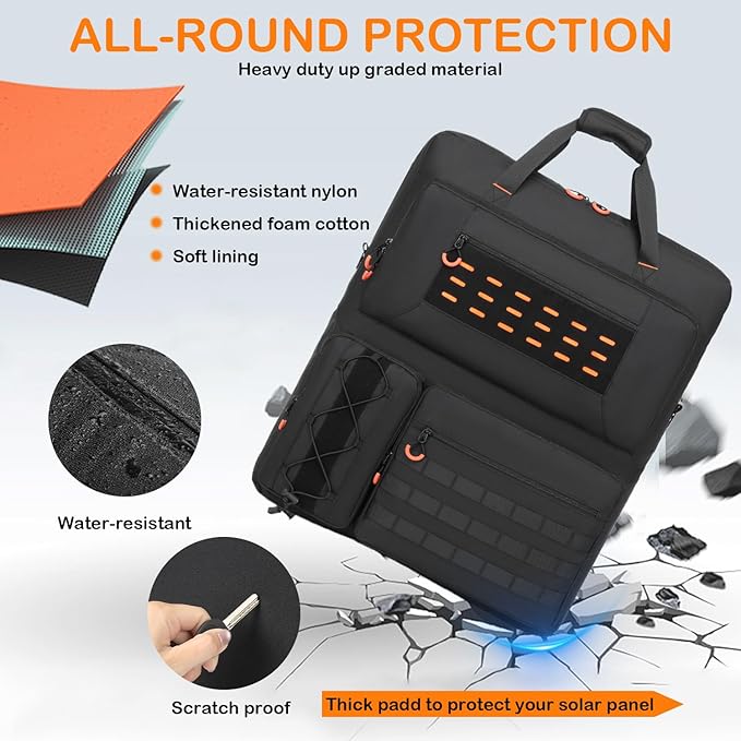 Solar Panel Carrying Case for Jackery SolarSaga 100W 100X 200W Solar Panel Storage Bag with Protective Liner Handle &amp Shoulder Strap for 2 Battery Panels &amp Accessories