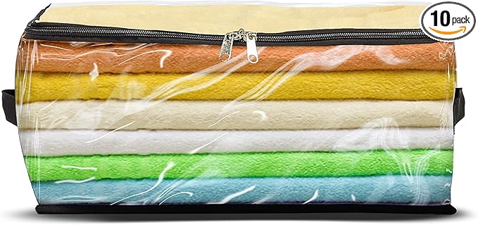 Covers &amp all Clear Storage Bag Heavy Duty Clear PVC fabric 20 mil Multi-purpose organizer with zipper and handles (18 L x 13 W x 8 H Pack of 10)