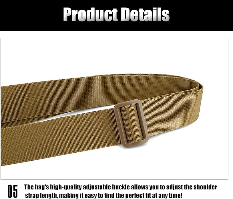 Tactical Messenger Bag Waterproof and Adjustable Military EDC Molle Backpack Heavy Duty Shoulder Pack Handbag for Men