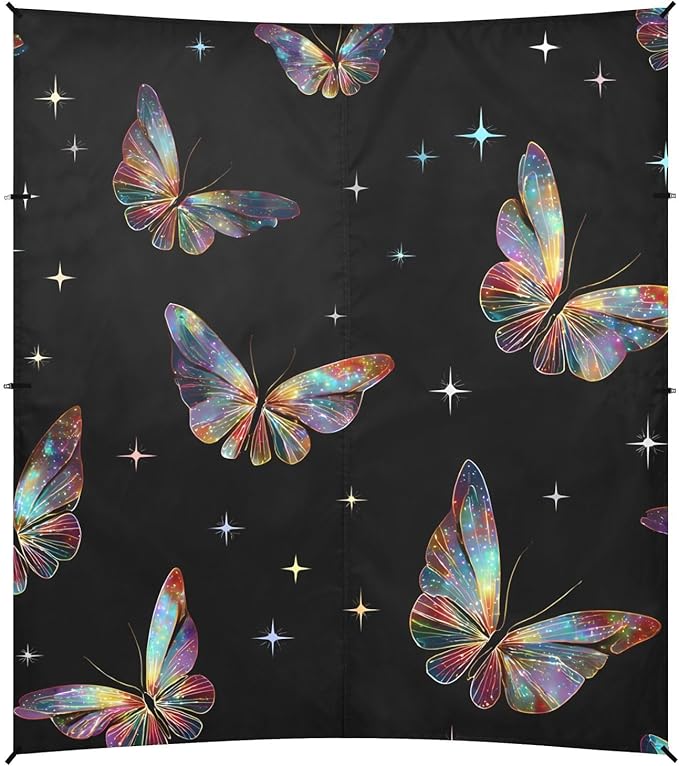 ALAZA Colorful Butterfly Pattern Beach Tent Sun Shelter Portable Canopy Sunshade for Outdoor Camping Picnics Backyard Fun 10x9 ft