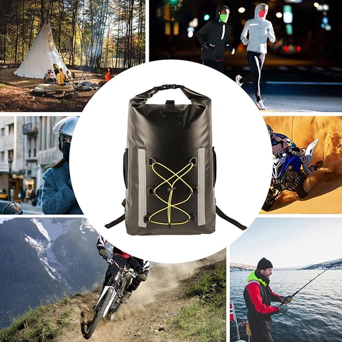 Dry Backpack Water Proof Dry Bag Backpack 30L With Meshes Pocket Adjustable Strap Roll Top Dry Bag For Kayaking Rafting