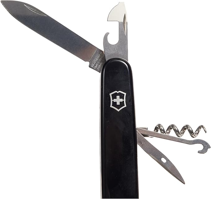Victorinox Climber Swiss Army Knife 14 Function Swiss Made Pocket Knife with 2 Blades Corkscrew and Screwdriver - Black