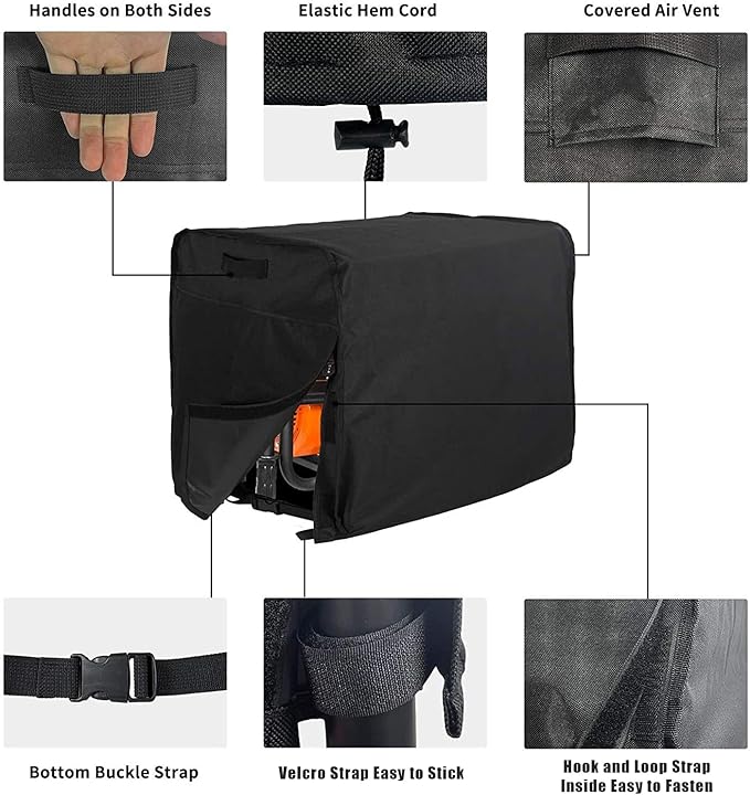 Generator Cover for Briggs &amp Stratton Storm Responder 6250 6250W-5000W 420D Heavy Duty Watertight Outdoor Portable Generator Cover Windproof All Weather ProtectionGrey