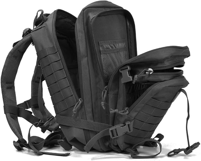 REEBOW GEAR Tactical Backpack for Men Army Molle Military Style Assault Pack Bug Bag Backpacks Daypack (34L Black)