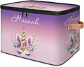 Custom Unicorns Storage Bins with Lid Foldable Personalized Storage Basket Boxes with Handle Shelf Basket Closet Organizer Cube