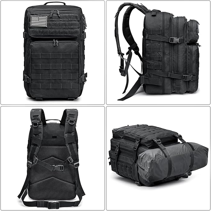 G4Free 45L Military Tactical Backpack 3 Day Assault Survival Molle Pack Bug Out Bag Travel Fishing Backpack Rucksack