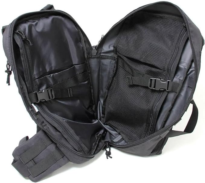 Yukon Outfitters Overwatch Sling Pack - EDC Hiking Outdoor Urban Ergonomic Spacious 20 Liter Tactical One-Shoulder Backpack | Bottle Cinch Pouch Included Black