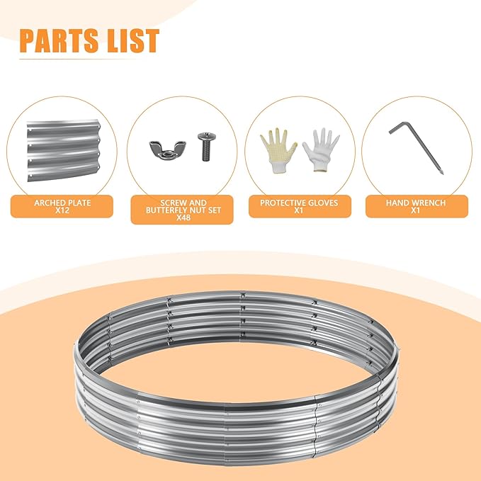 Mr IRONSTONE Outdoor Fire Pit Galvanized Fire Pit Ring Foldable Outdoor/Camping/Gatherings 5 FT Diameter Fire Pit for Yard/Garden/Park/Beach 60 Inches Fire Ring Pit Silver