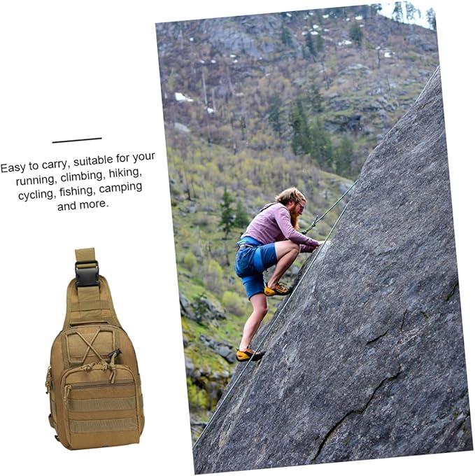 GALPADA Nylon Chest Bag for Outdoor Activities Adjustable Travel Storage Pouch for Hiking Climbing Camping and Fishing and Breathable Design with Quick-release Buckles