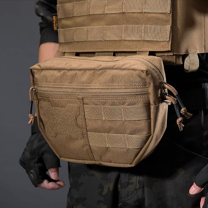 EXCELLENT ELITE SPANKER Tactical Drop Dump Pouch Molle Tool Pouch with Hook &amp Loop Carrying Kit Bag for Tactical Vest Chest Rig