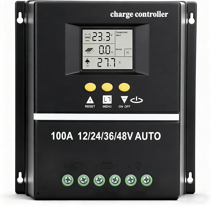 MPPT Solar Charger Controller USB Port with Backlit LCD Display Solar Panel Regulator 12V 24V 36V 48V Adaptive 100A Intelligent Solar Charger Regulator Controller