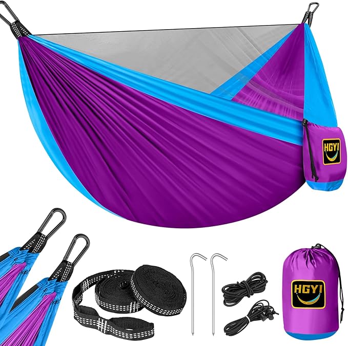 Camping Hammock Mosquito NetDouble &amp Single Portable Hammocks for Kids Hammocks with 2 Tree StrapsHammock Tent for Travel CampingCamping Accessories for Indoor Outdoor Hiking Backpacking